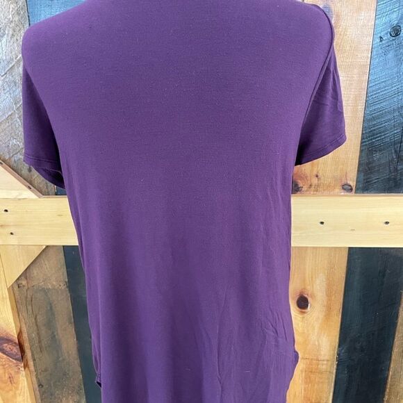 EMORY Park Dulce dark purple short sleeved knit top, size S - Picture 9 of 10